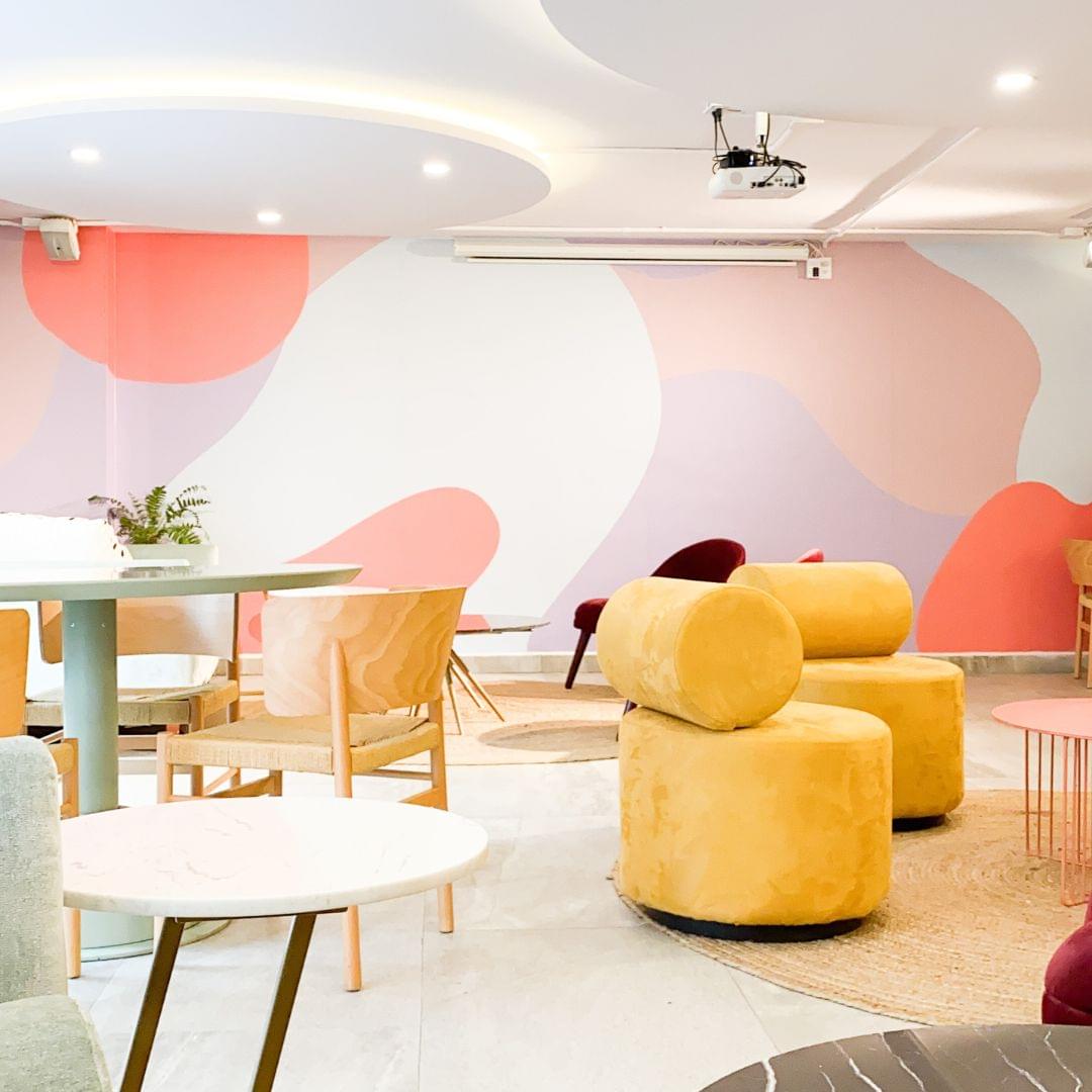 colorful bright office space